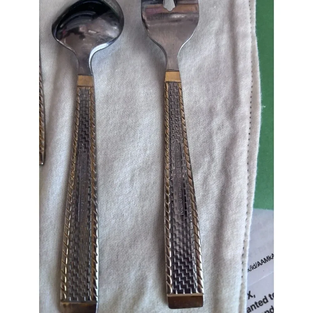 Cambridge Gold, Southampton‎ Stainless Accent Silverware  Retired, Rare Find
